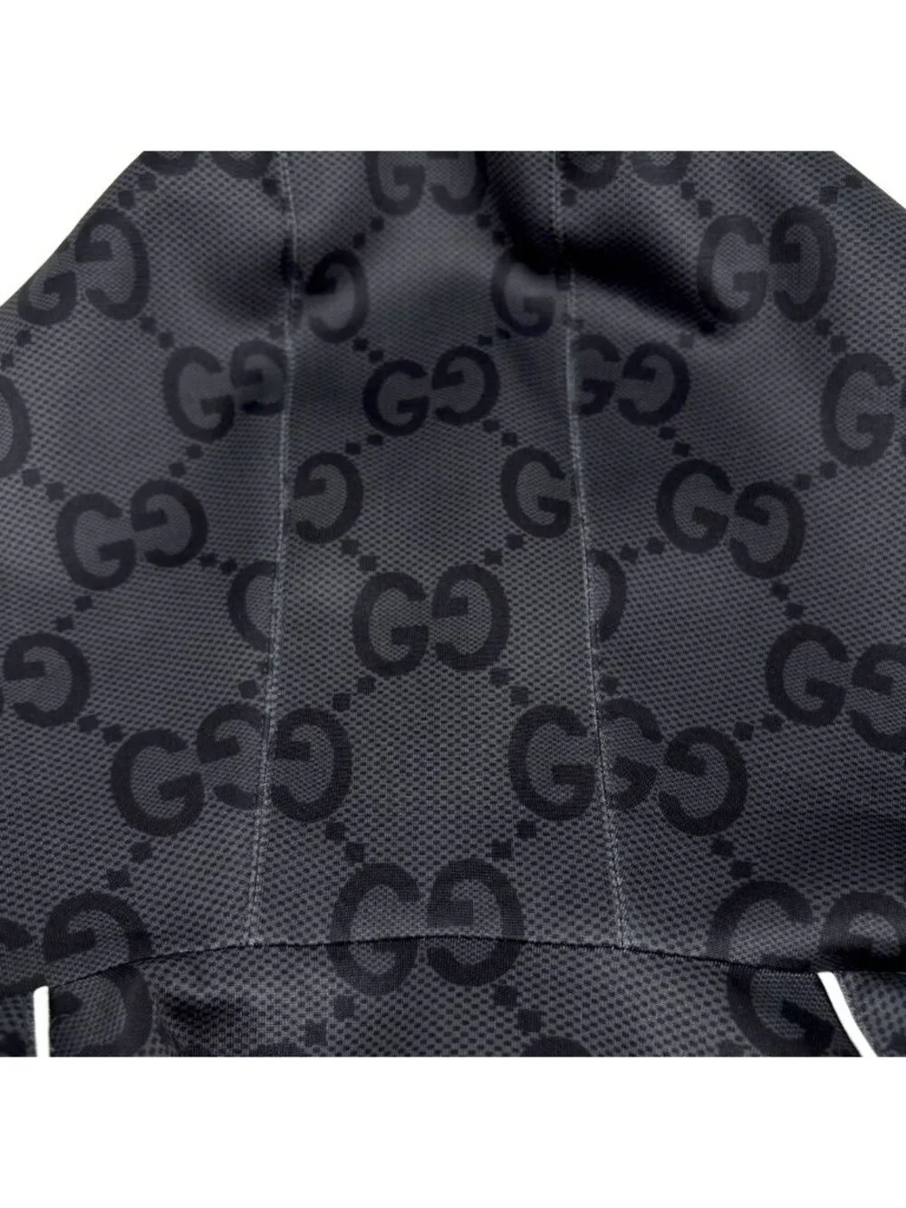 Gucci GG Pattern Zip Up Hoodie Set Polyester Polyurethane Gray